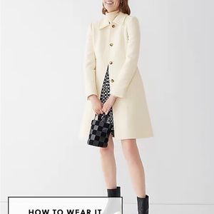 J. Crew NWT Vintage White lady day topcoat in Italian double-cloth wool size 2